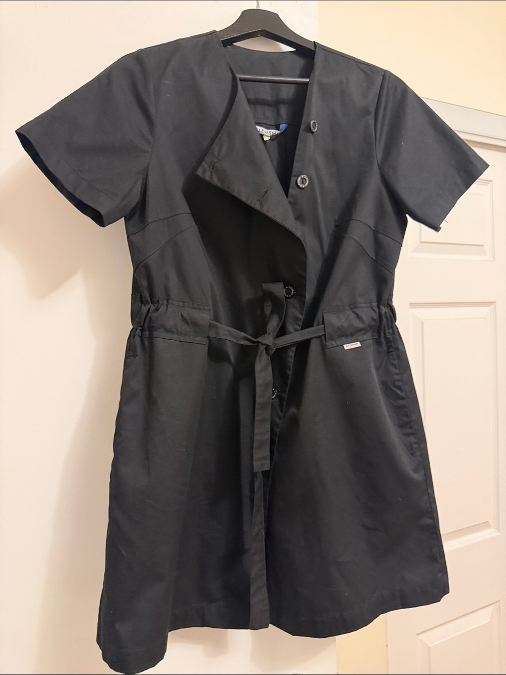Girls' Classic Black Tie-Waist Dress